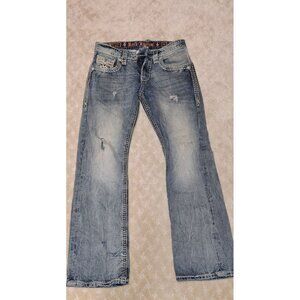 Rock Revival Jeans Size 31 x 30.5 Straight Fit Thick Stitch Buckle exclusive